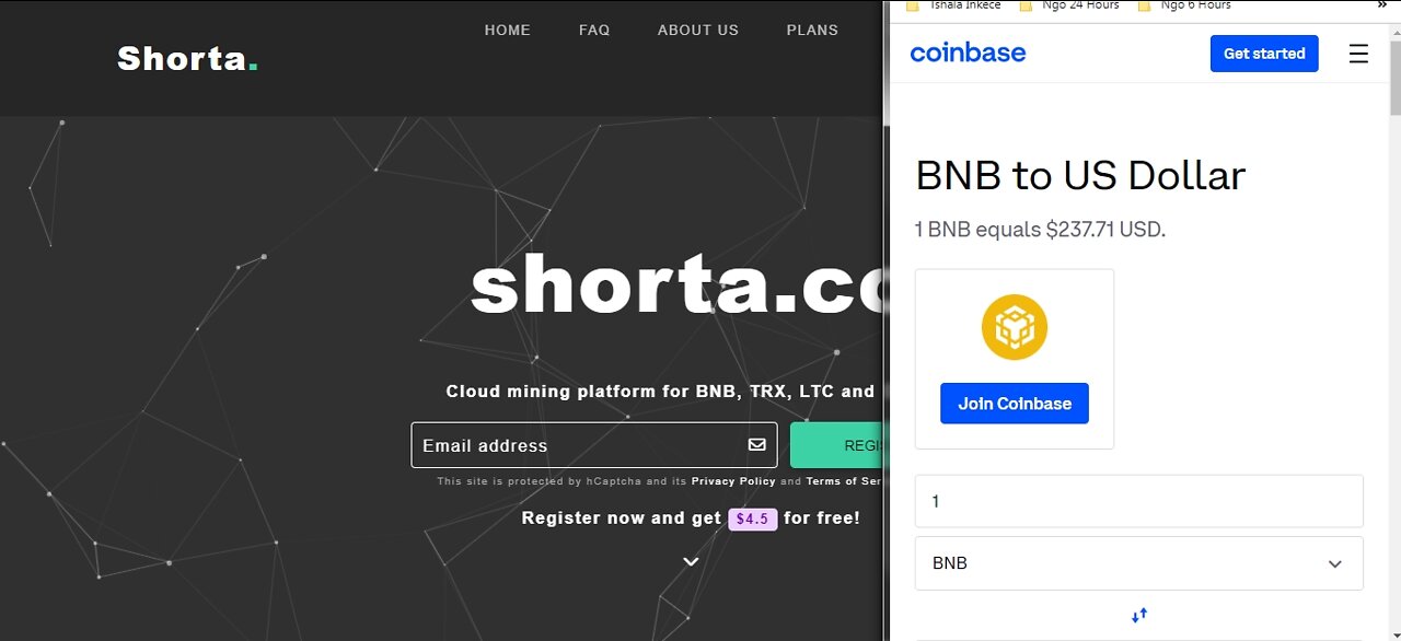 At Shorta.cc You Can Mine Binance, Litecoin, Dogecoin & TronX At The Same Time For Free No Skills