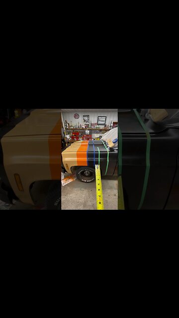 Part 3.5 paint stripes on Chevy truck #c10#squarebody#musclecar#muscletruck #70s paint