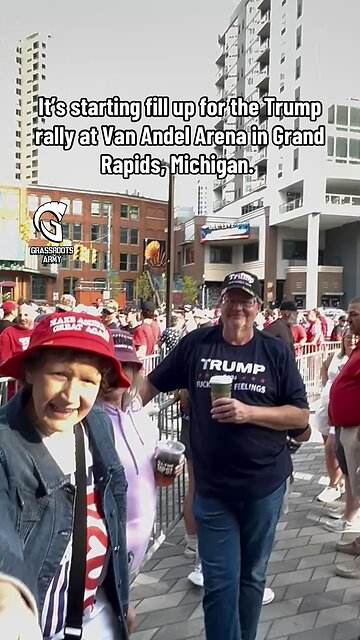 It’s starting fill up for the Trump rally at Van Andel Arena in Grand Rapids, Michigan.