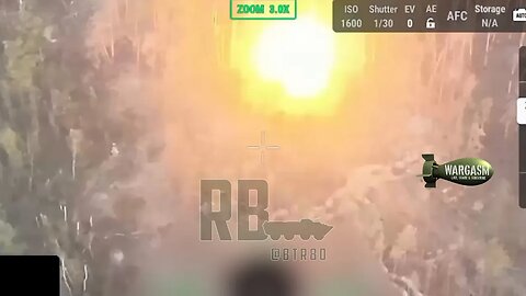 Ukrainian tank hits a Russian mine near Kremennaya