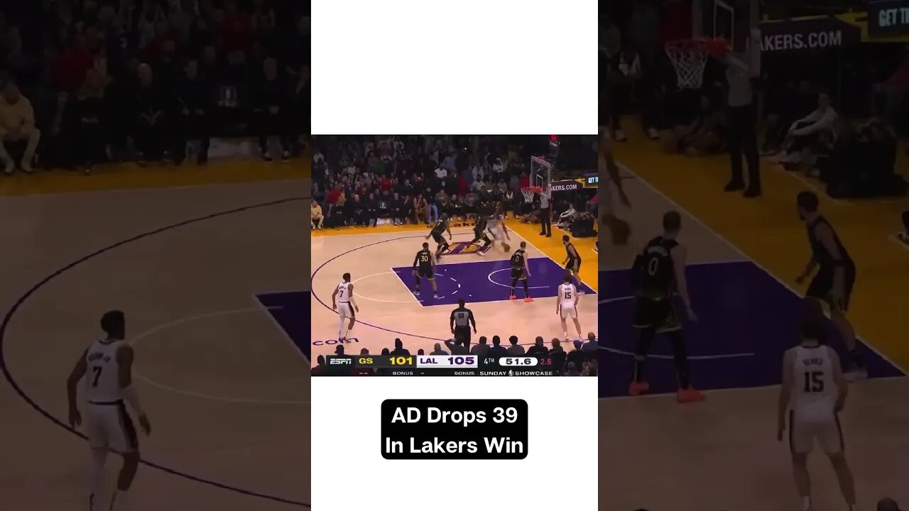 AD Drops 39 Points In Big Win For The Lakers