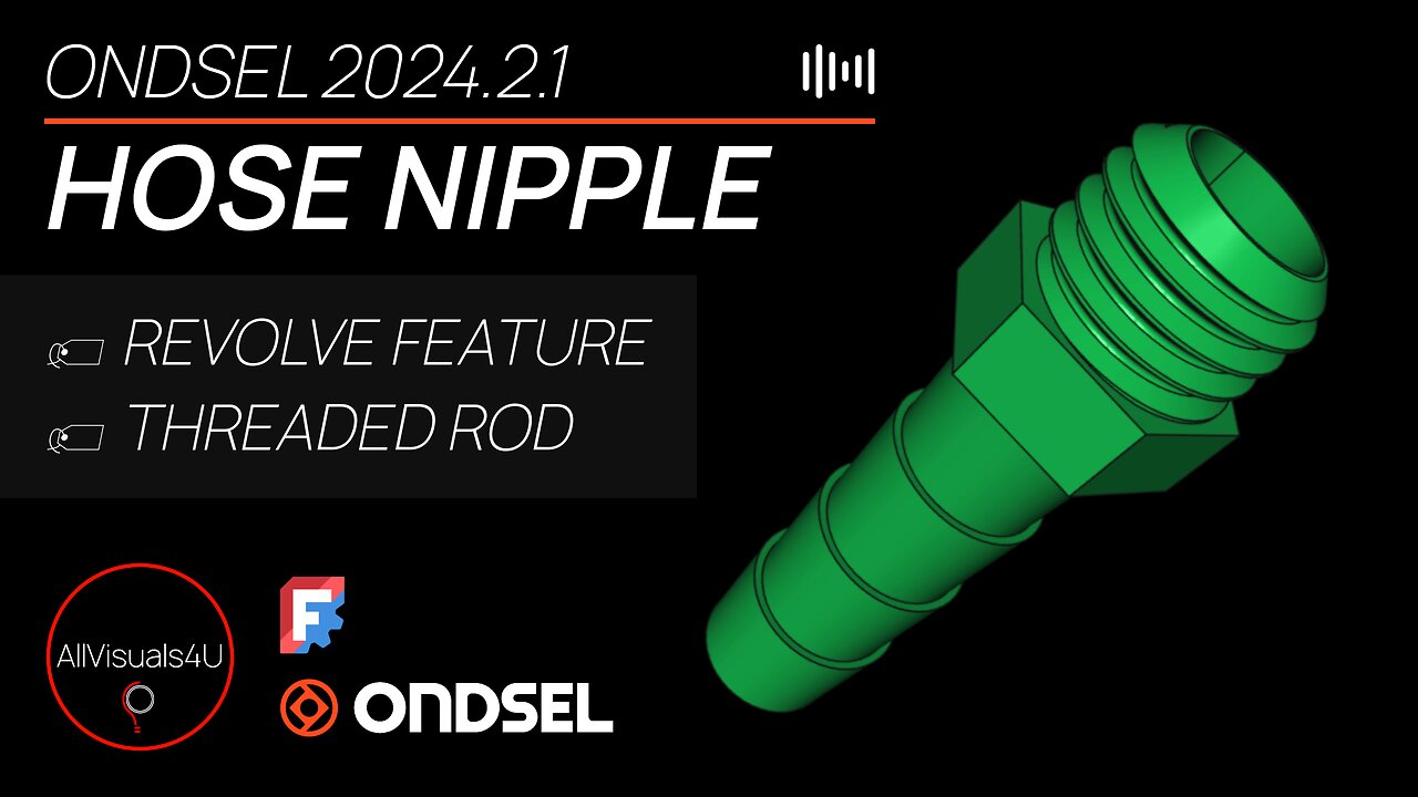 💧 Design A Hose Nipple In Ondsel - Ondsel Tutorial - Ondsel FreeCAD - FreeCAD Designs | #Shorts