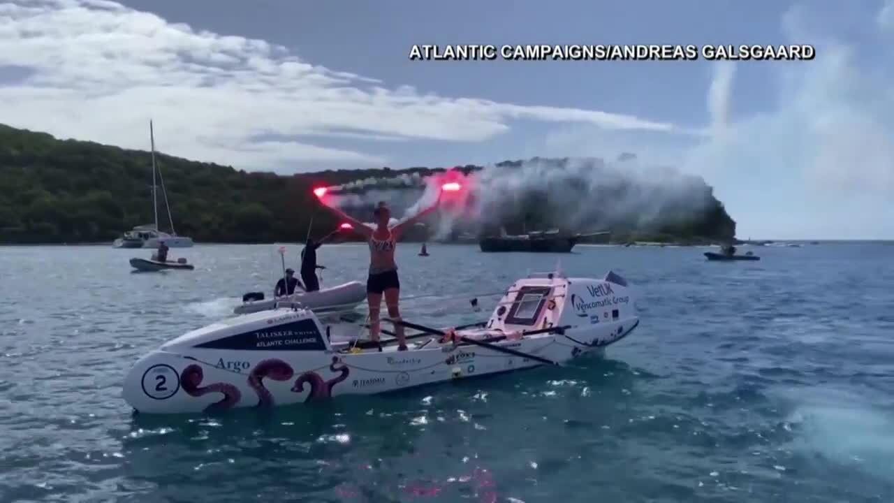 21-year-old sets new record for youngest female to row solo across Atlantic