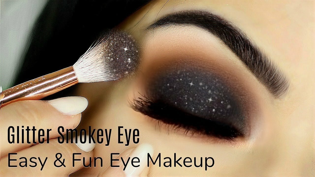 Glittery Smoky Eye Makeup Tutorial | How to apply eyeshadow