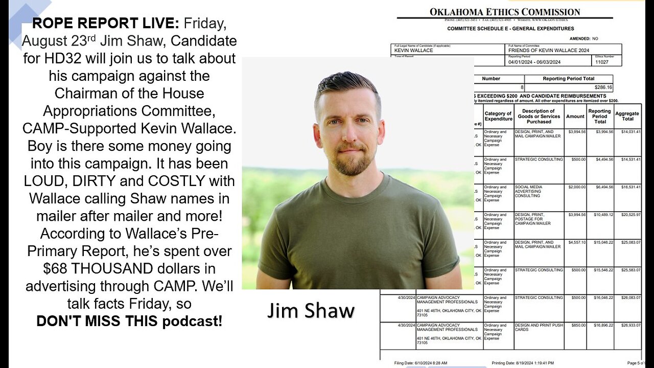 HD32 Primary Analysis - Candidate Jim Shaw; ROPE Report LIVE