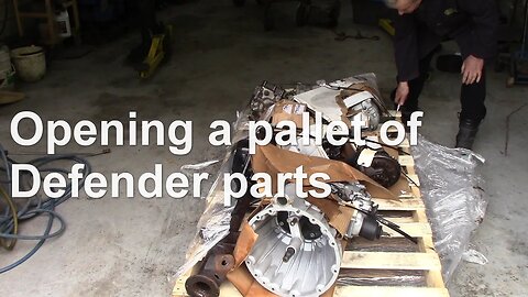 Opening a pallet of Defender parts (From last week)