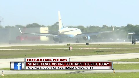 VP Mike Pence arrives in Naples for speech in Ave Maria