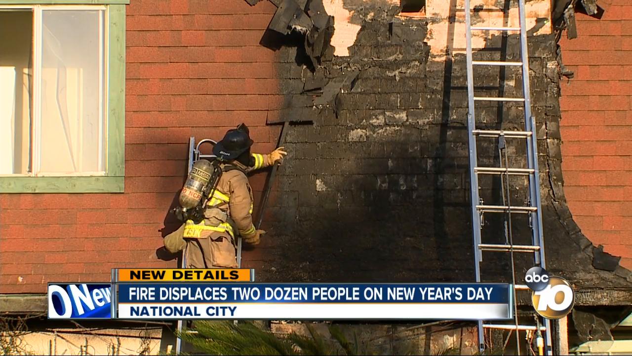 Fire displaces two dozen people on New Year's Day