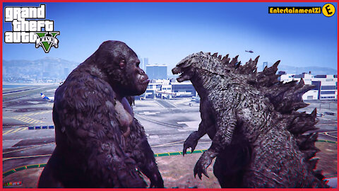 Gameplay King Kong VS Godzilla in GTA 5 60fps