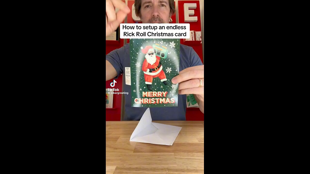 The Christmas card that won't give you up