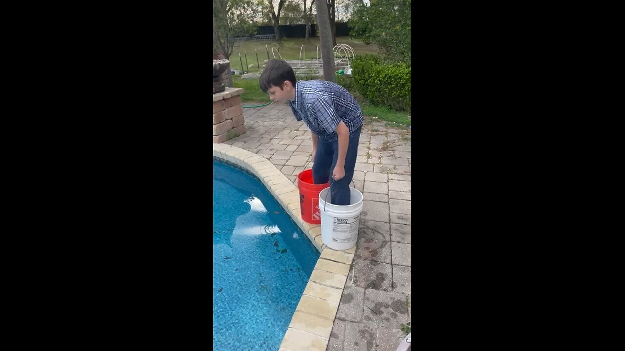 Dummy tries to run on water with bigger buckets