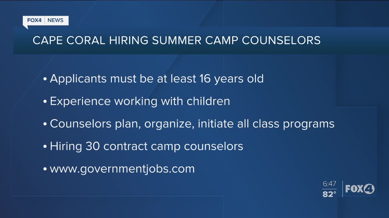 City of Cape Coral hiring camp counselors