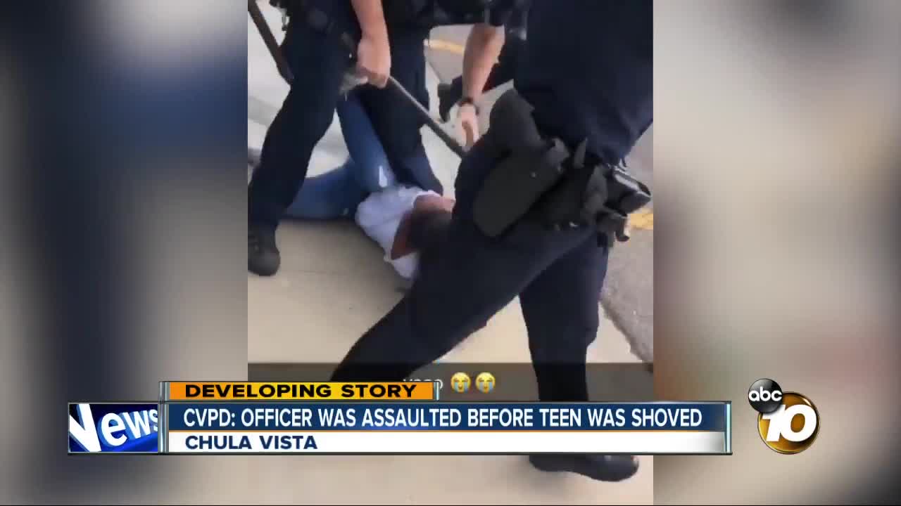 CVPD: Officer was assaulted before teen was shoved