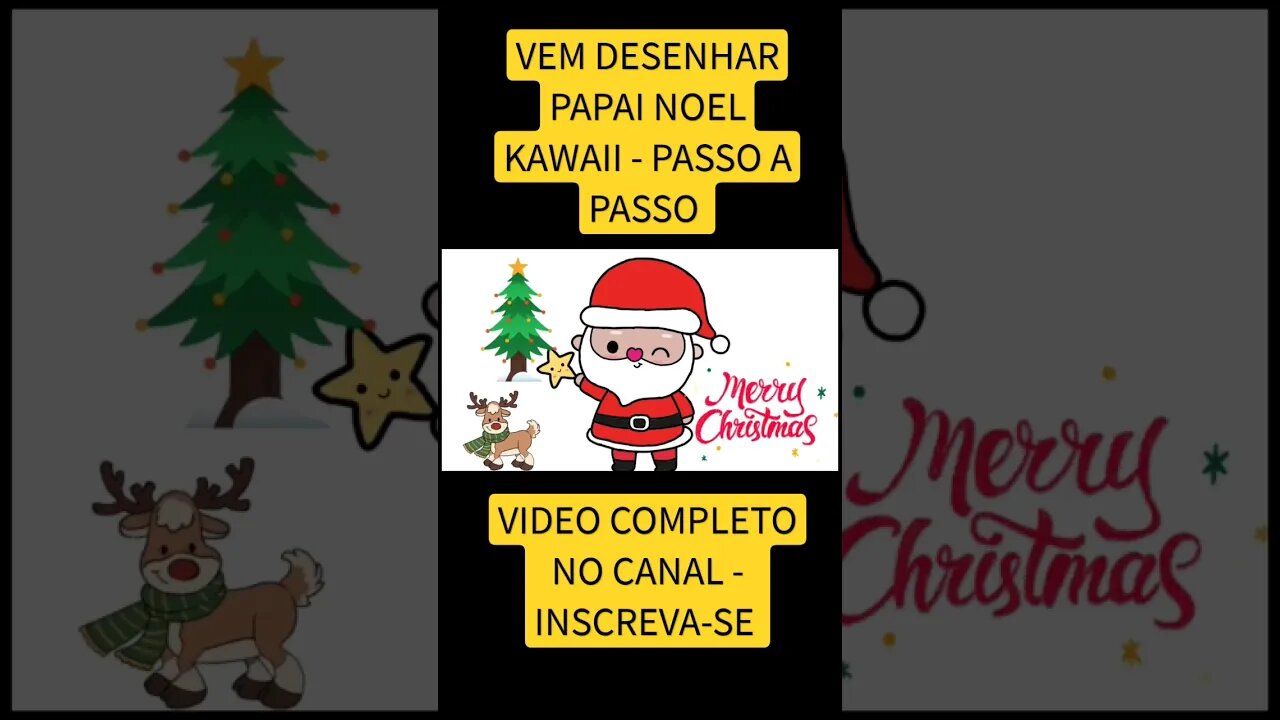 COMO DESENHAR PAPAI NOEL KAWAII - FÁCIL #desenho #desenholivre #shorts #desenhofacil