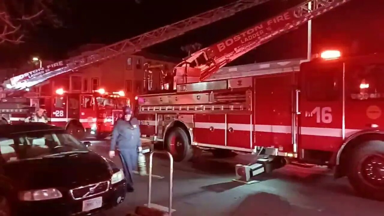 Boston fire department respond to a two alarm fire on 3927 Washington Street part 2