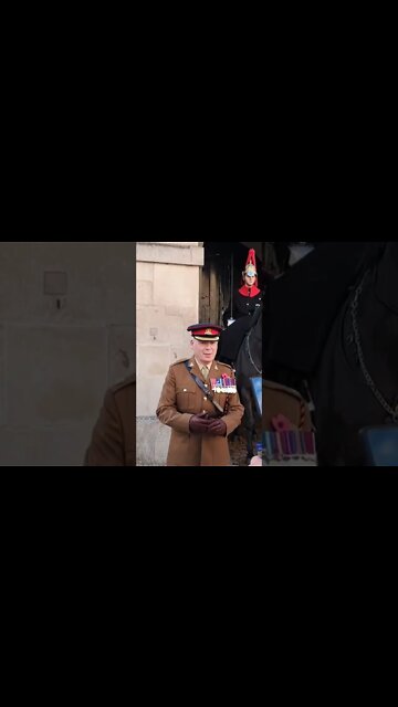 Rembeence Sunday solider poses with the kings guard #horseguardsparade