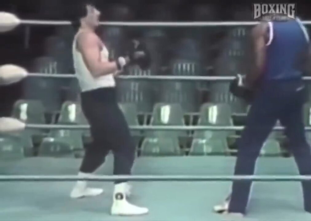 Carl Weathers and Sylvester Stallone choreograph for Rocky, 1976