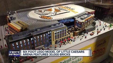 6-foot-long Lego toy replica of Little Caesars Arena unveiled