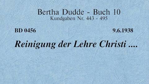 BD 0456 - REINIGUNG DER LEHRE CHRISTI ....