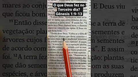 O que Deus criou no Terceiro dia? Gênesis 1:9-13 leitura bíblica! #biblia #shorts #versículododia