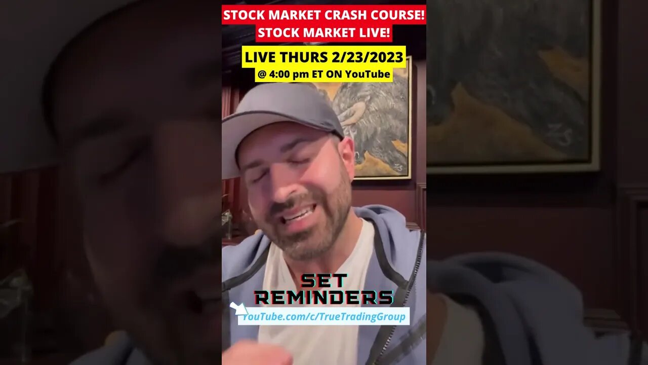 STOCK MARKET CRASH COURSE! #StockMarket LIVE Today 2/23 @ 4pm ET on YouTube!