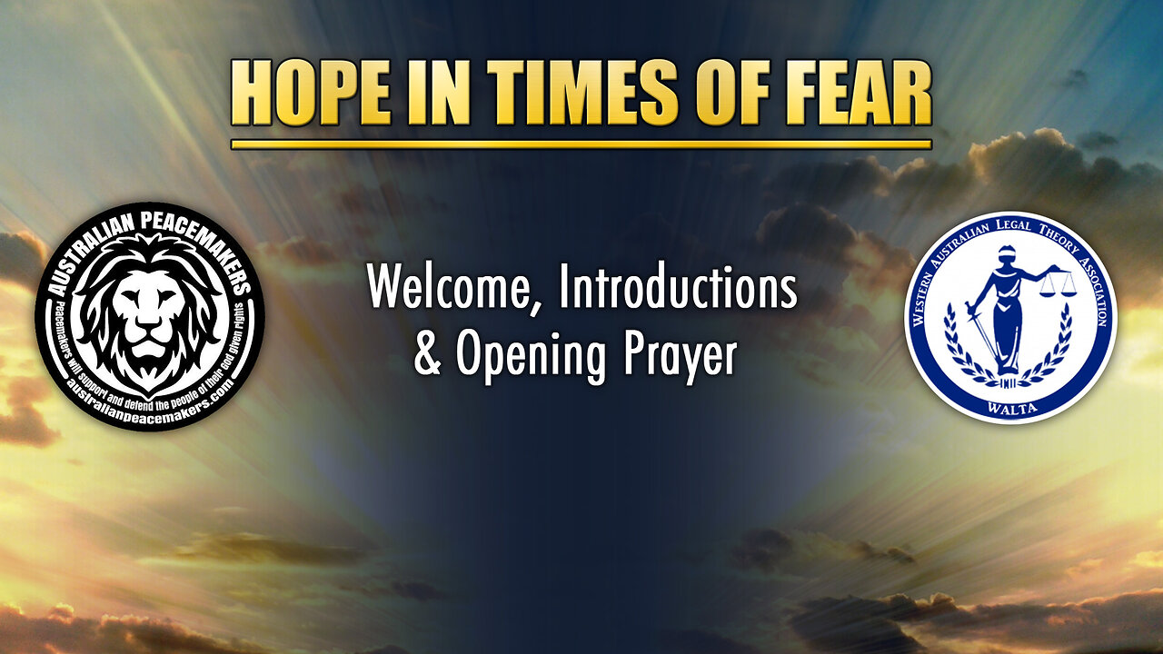 2023-10-21: Hope In Times Of Fear - Welcome, Introductions & Opening Prayer