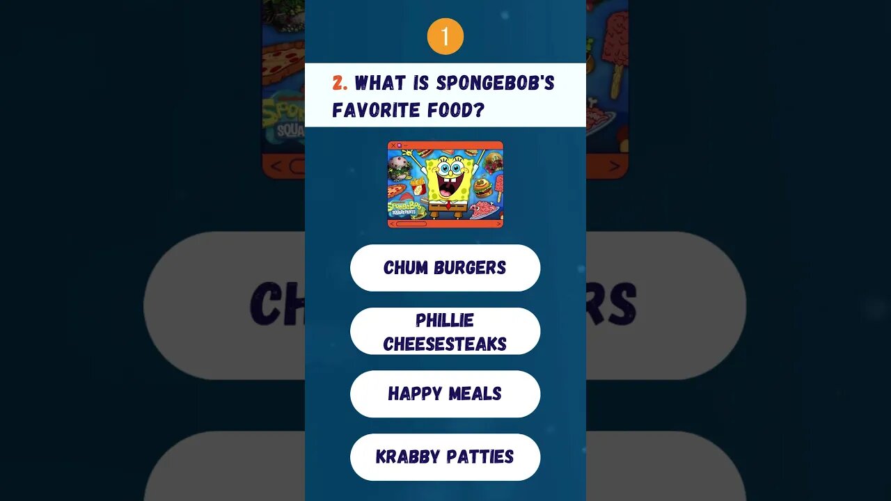 🍍 QUIZ_SPONGEBOB: What is SpongeBob's favorite food? #spongebob #quiz #shorts