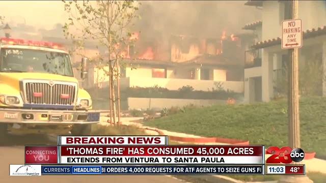 Home burning in Thomas Fire