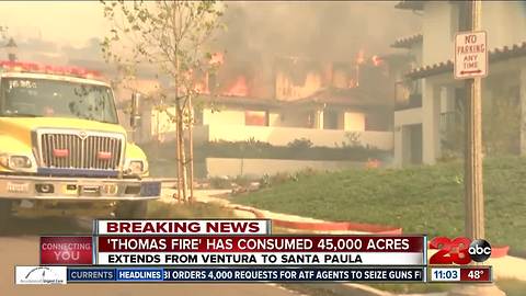 Home burning in Thomas Fire