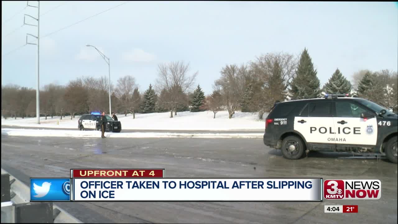 Omaha officer knocked unconscious in icy fall