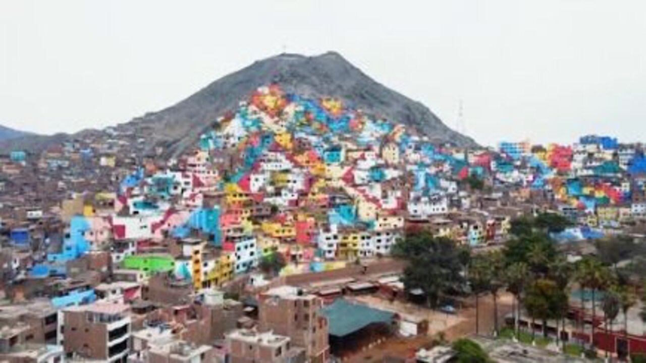 Hillside Neighborhood Turned Into Massive Painting