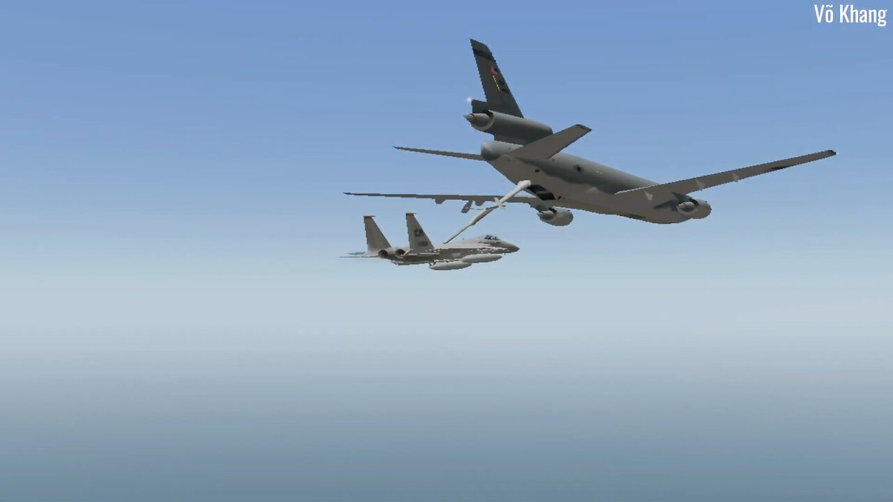 F-15 air refueling with KC-10A Tanker - Lockon- Modern Air Combat