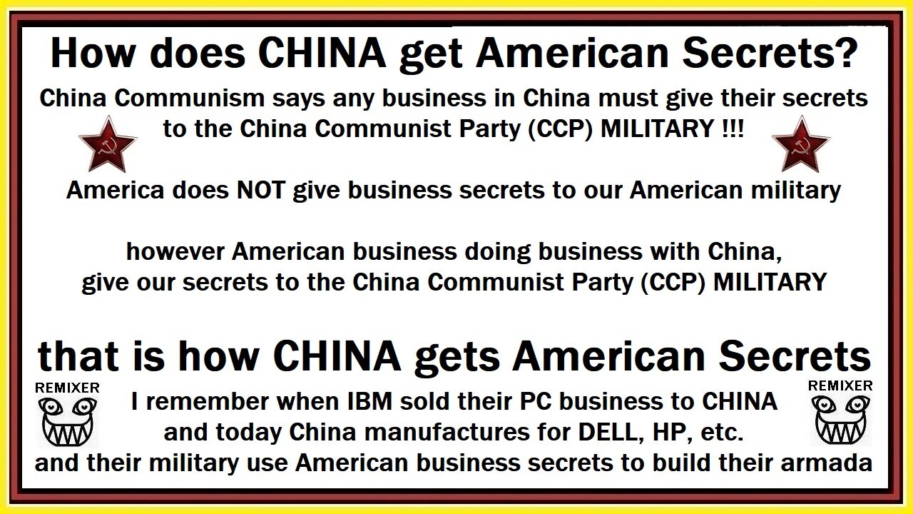 democrats give CHINA American secrets to enrich themselves