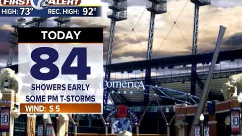 showers today, then hot