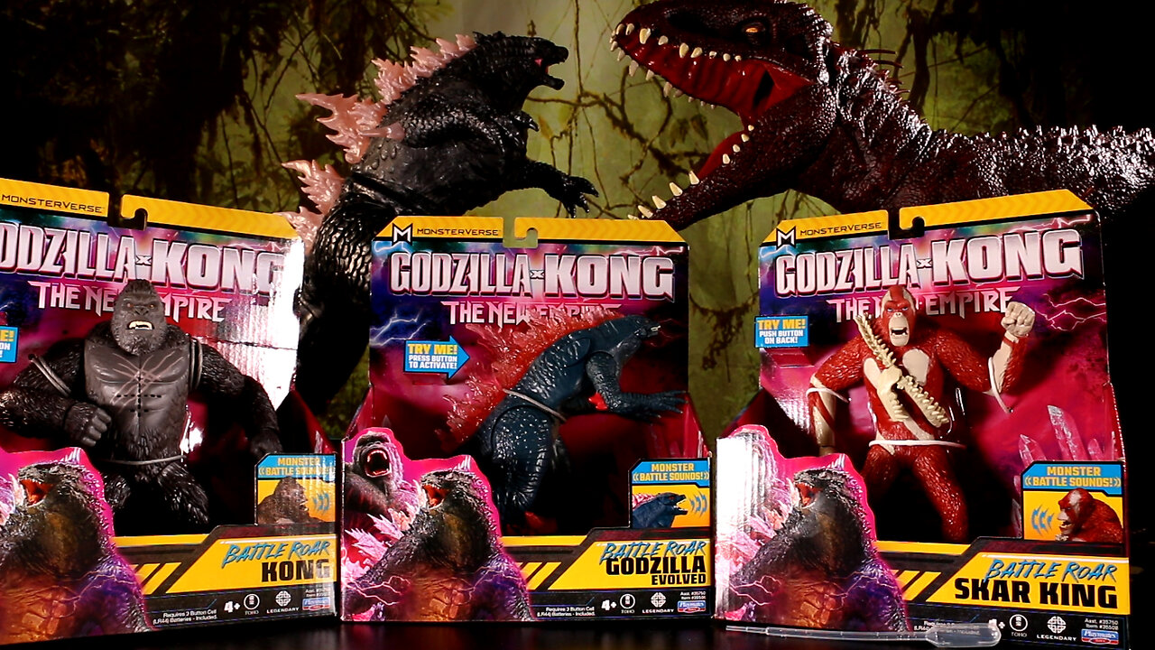 New 3 Godzilla X Kong The New Empire Toys #Unboxed Battle Roar Skar King, Godzilla, Kong #shorts