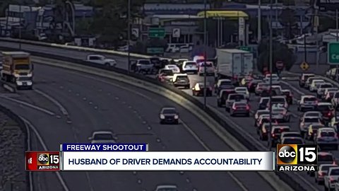 Husband of driver caught up in freeway shootout challenges DPS director's comments