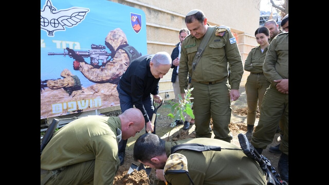 Árboles en suelo empapado de sangre en memoria del 7-O