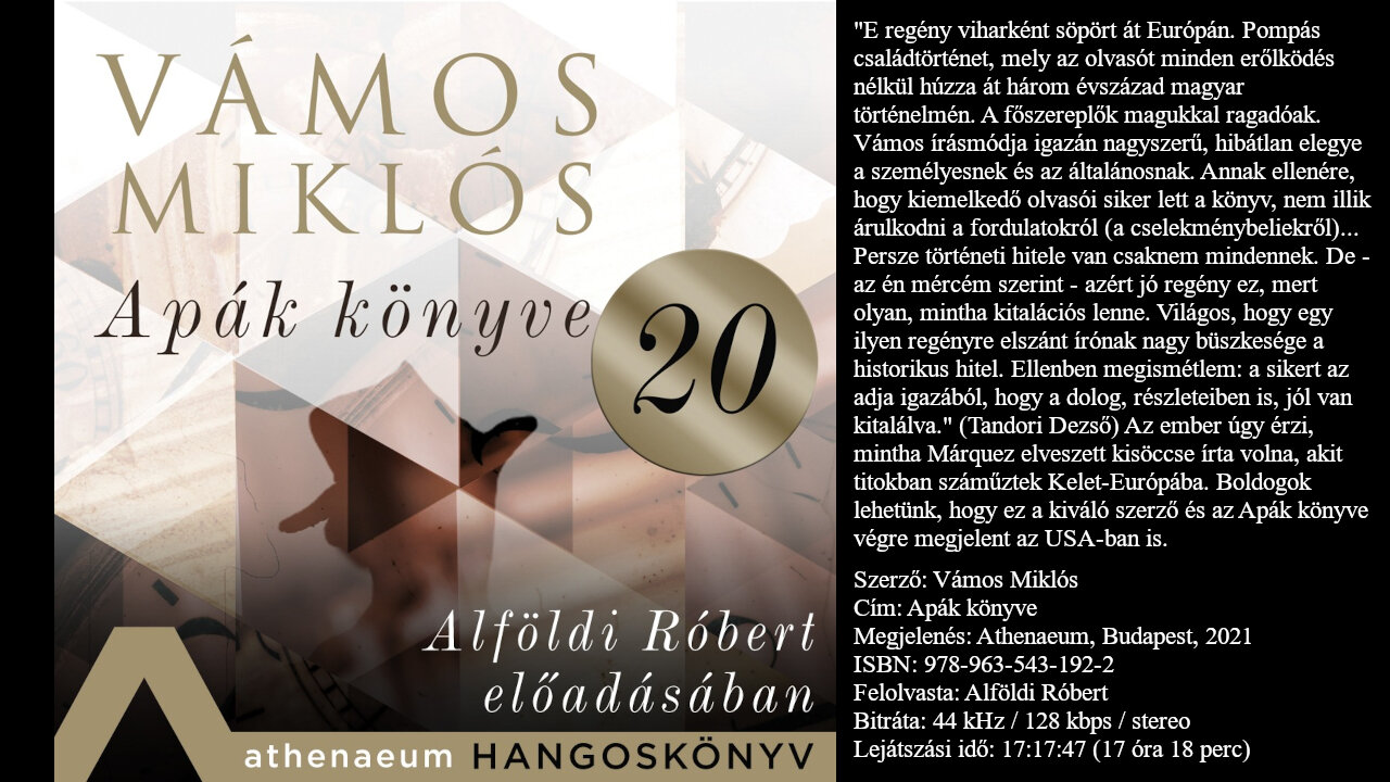 Vámos Miklós: Apák könyve. Athenaeum, Budapest, 2021