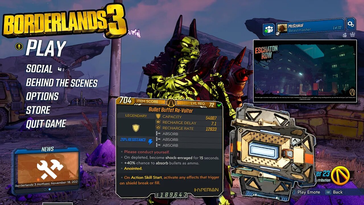 Borderlands 3 - GOD Roll Re-Volter Farming Perfekcyjnej Tarczy | 07.2023 McSzakalTV