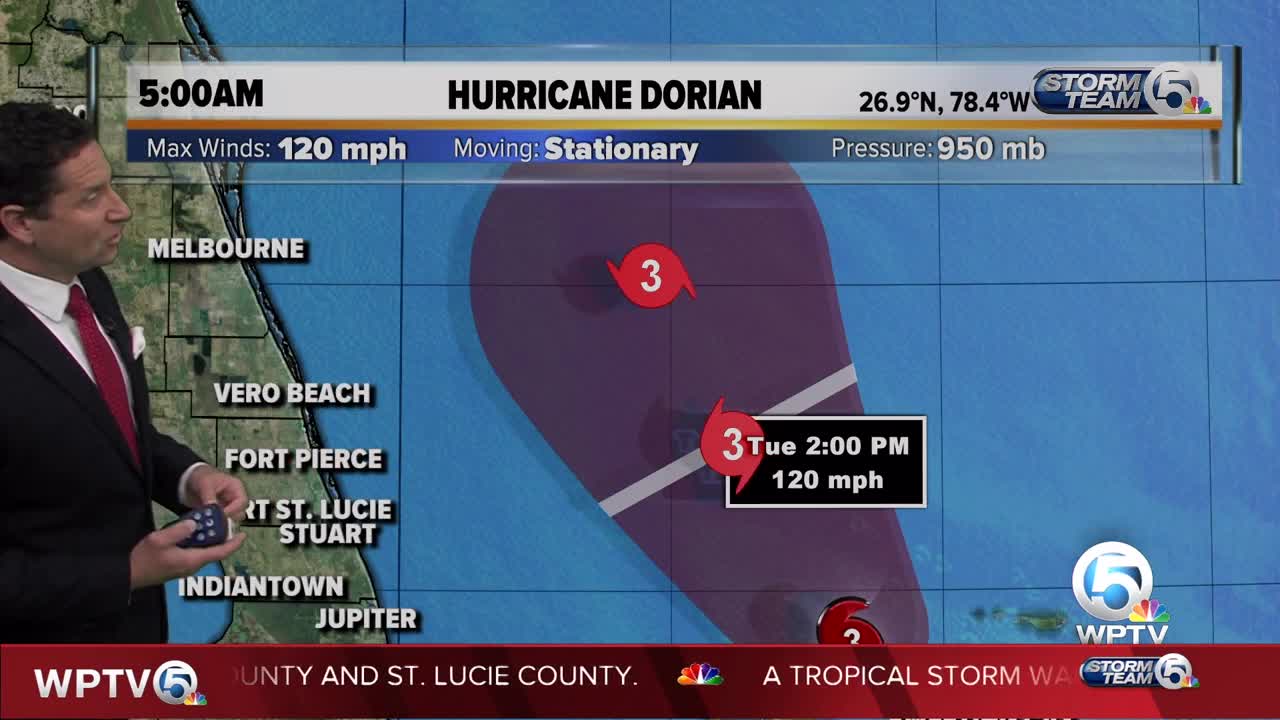 5 a.m. update on Hurricane Dorian (9-3-19)