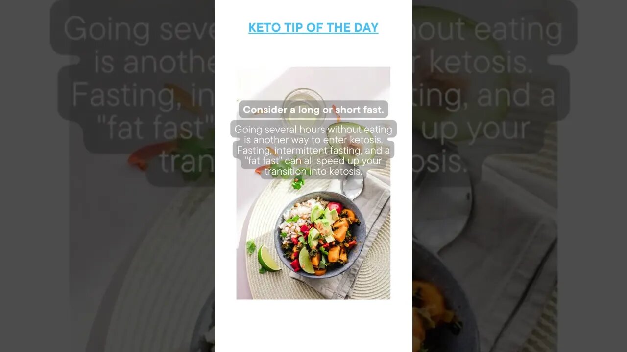 Keto Tip Of The Day - Consider a Long or Short Fast