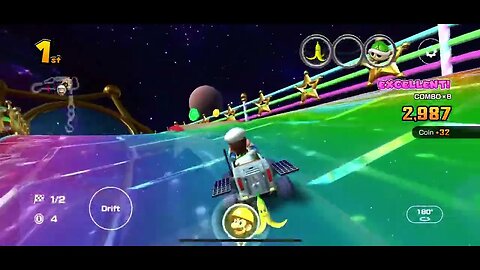 Mario Kart Tour - Wii Rainbow Road R/T Gameplay