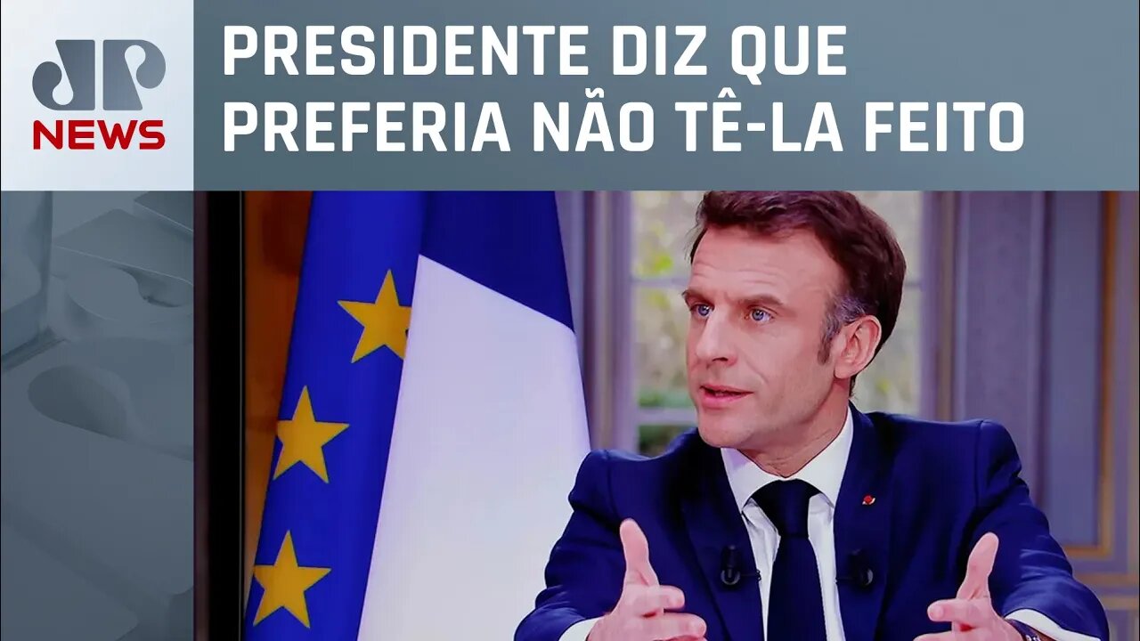 Macron se pronuncia a respeito da aprovação da reforma da previdência e pede paz