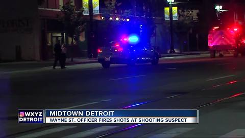 Wayne State University Police officer fires shots at shooting suspect in Midtown Detroit