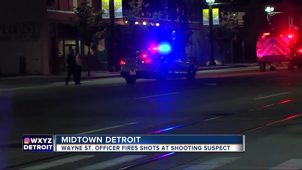 Wayne State University Police officer fires shots at shooting suspect in Midtown Detroit