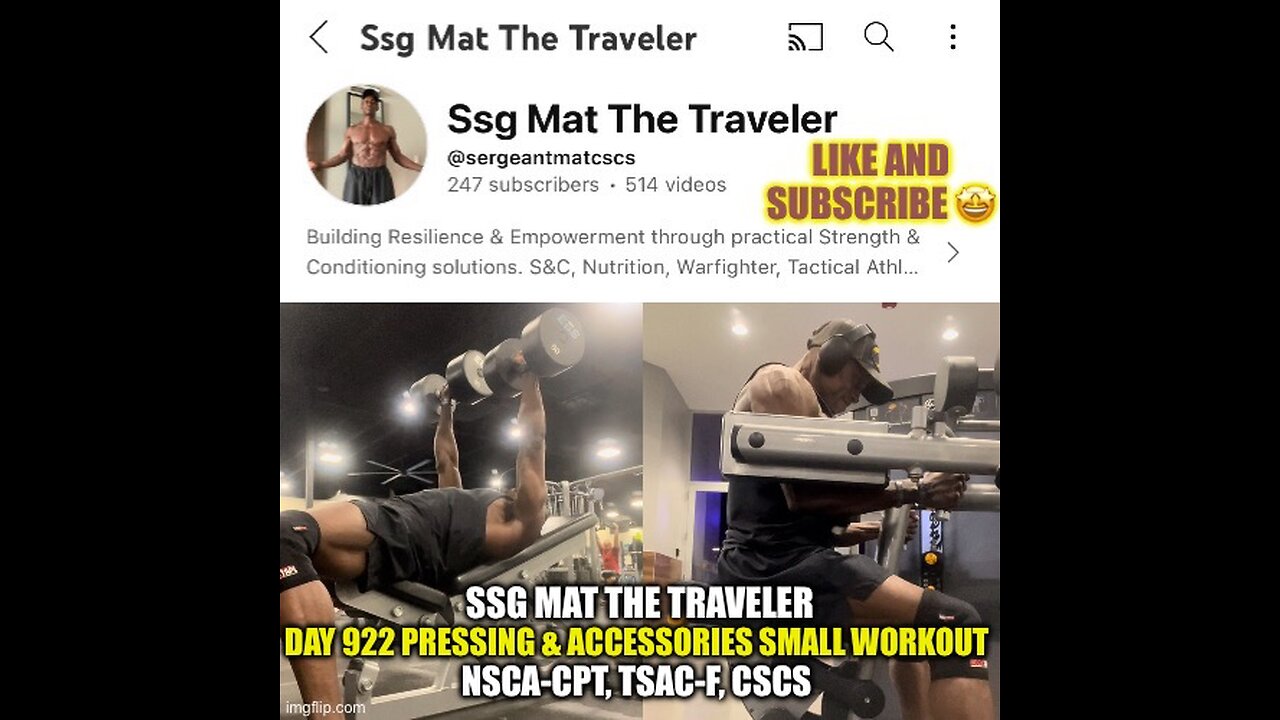 Day 922 Part-2 Post-Conditioning Pressing & Accessories Small Workout