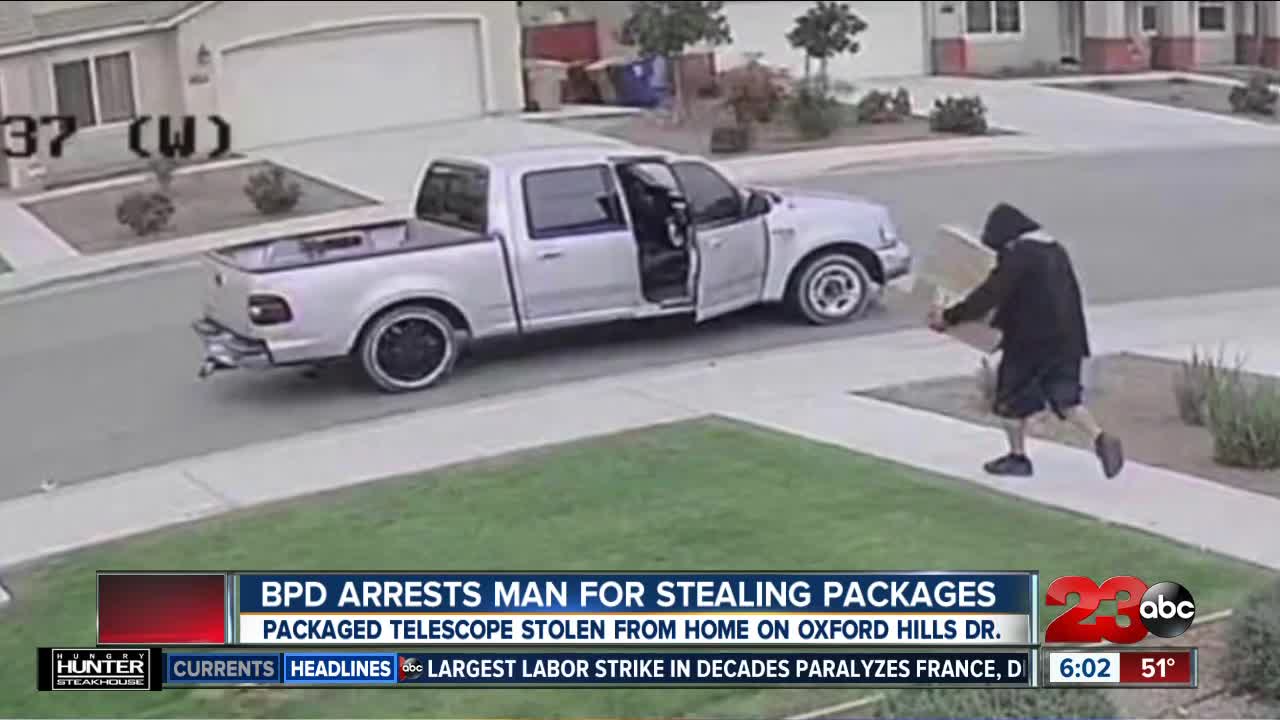 Bakersfield police arrest man for stealing packages