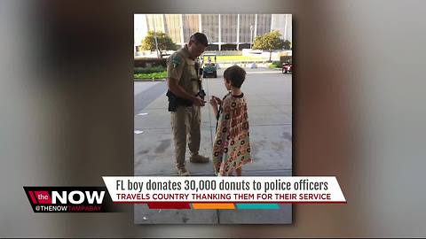 Florida boy donates 30,000 donuts to police officers