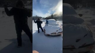 When u don’t have a snow brush for yr car #shorts