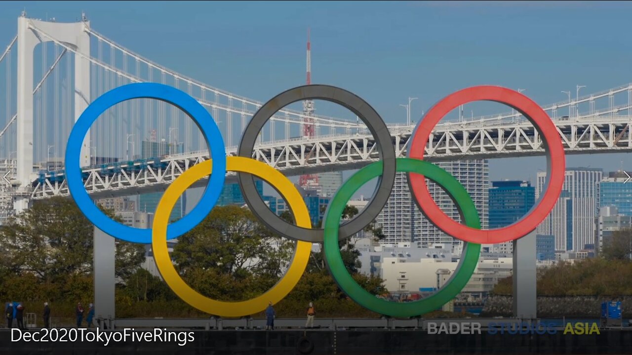 The Tokyo Metropolitan Government re-installs the Olympic symbol In Odaiba Marine Park